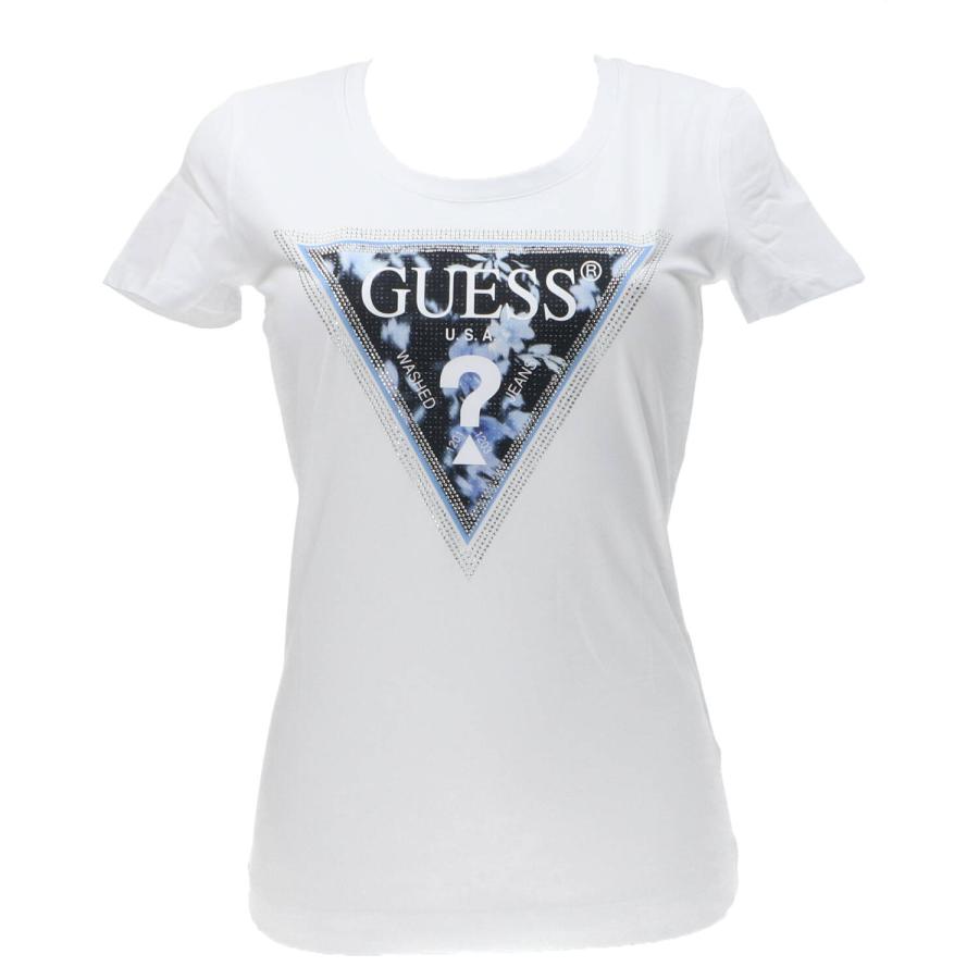 Guess T-shirt SS CN TRIANGLE FLOWER TEE Bianco 1