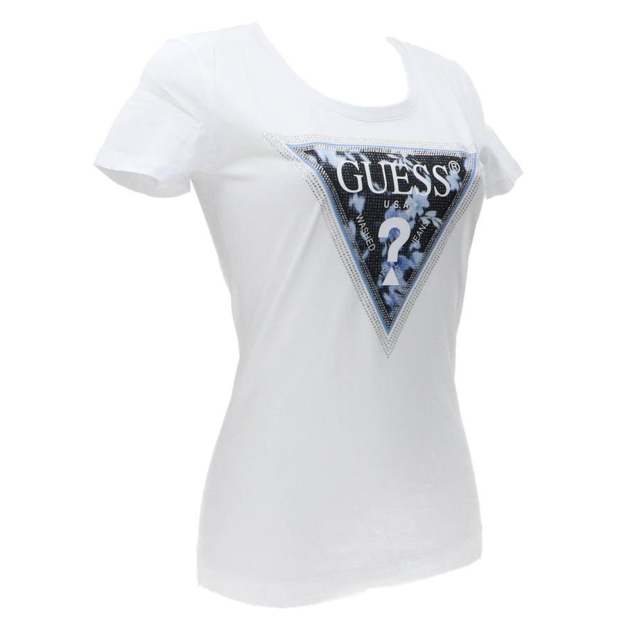 Guess T-shirt SS CN TRIANGLE FLOWER TEE Bianco 2
