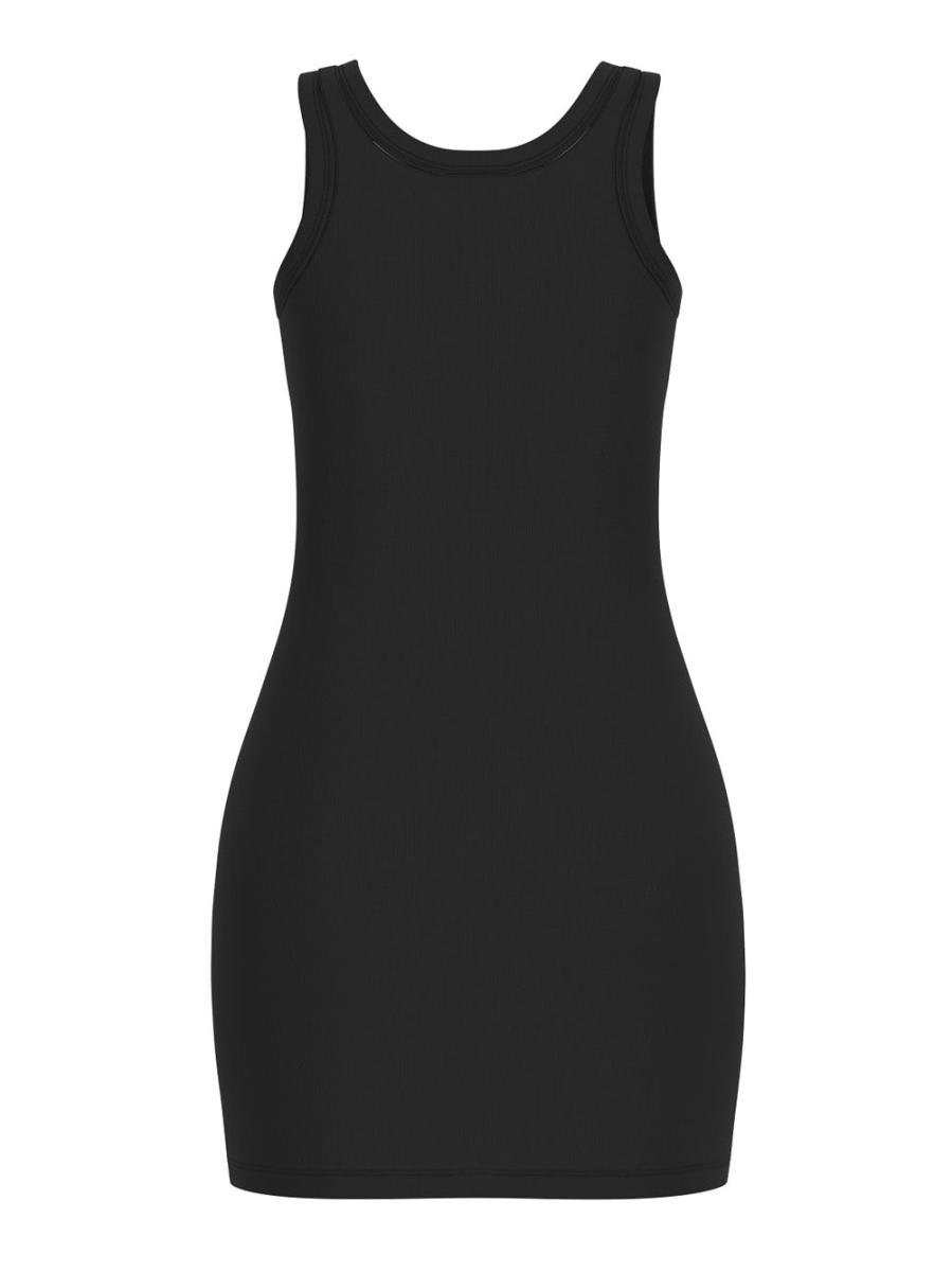 Guess Vestiti SUNFLOWER RIB DRESS Nero 2
