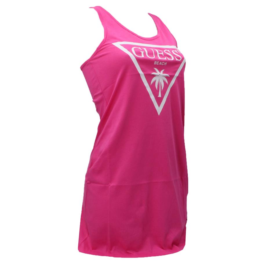 Guess Vestiti LOGO TANK TOP DRESS Fucsia 2