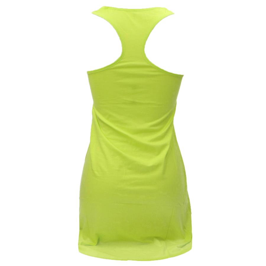 Guess Vestiti LOGO TANK TOP DRESS Verde Lime 3