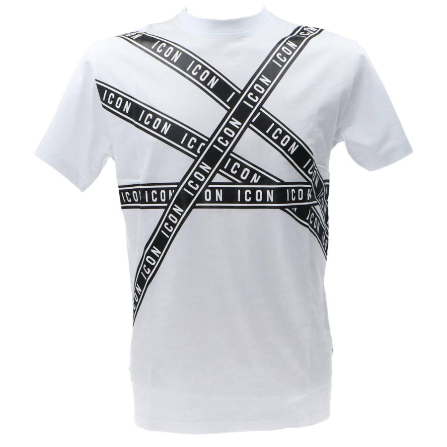 Icon T-shirt  C/STAMPA A STRISCE  Bianco 1