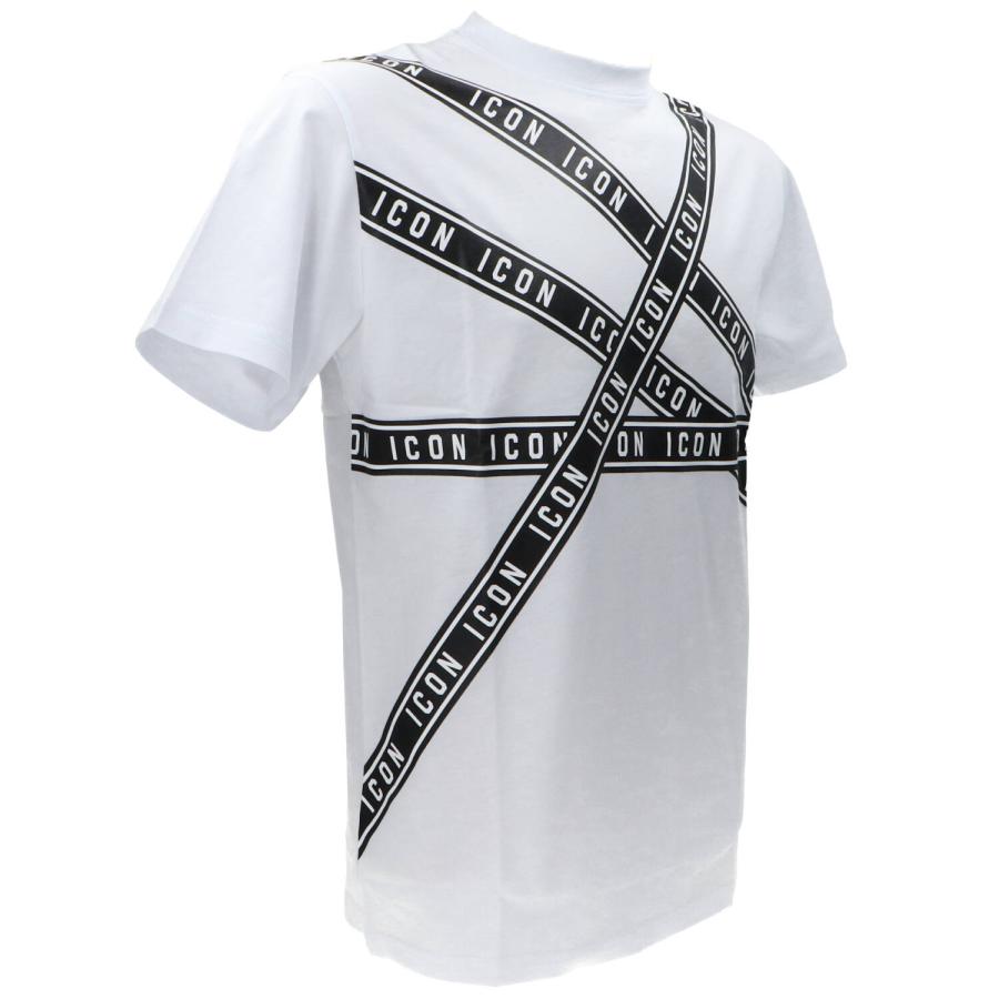 Icon T-shirt  C/STAMPA A STRISCE  Bianco 2