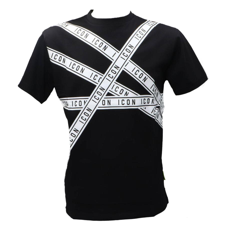 Icon T-shirt  C/STAMPA A STRISCE  Nero 1