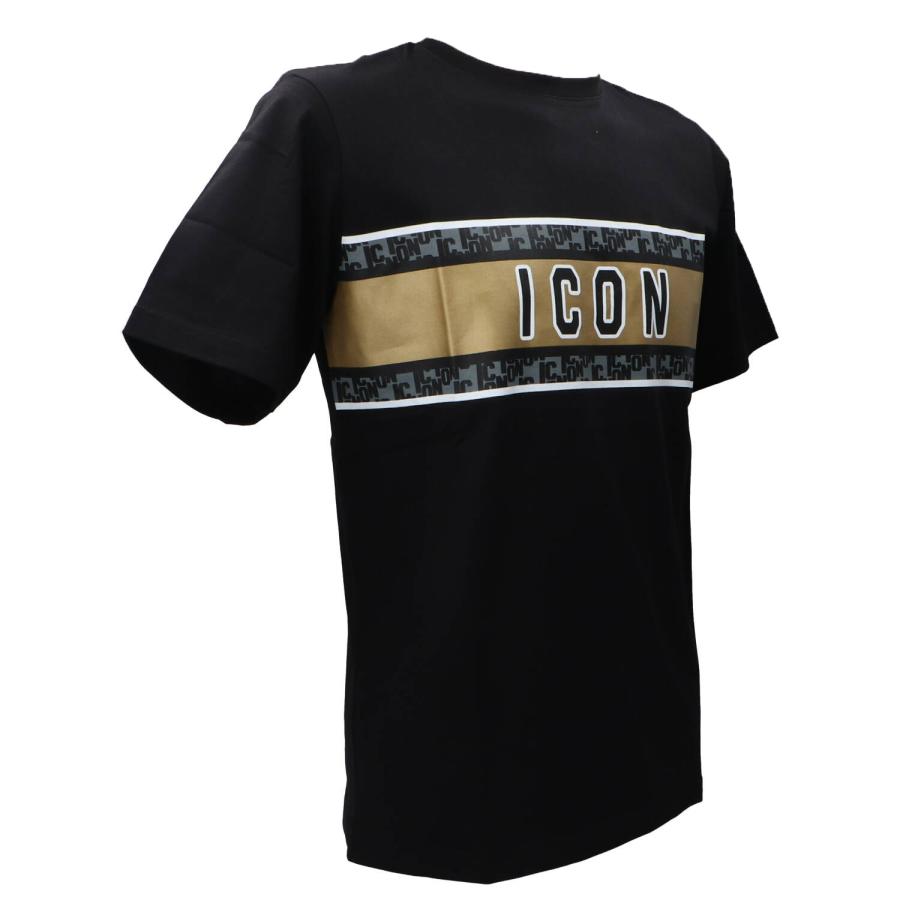 Icon T-shirt  C/FASCIA STAMPATA Nero Oro 2