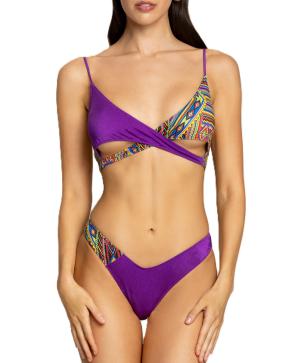 TOP INCROCIO E SLIP Viola