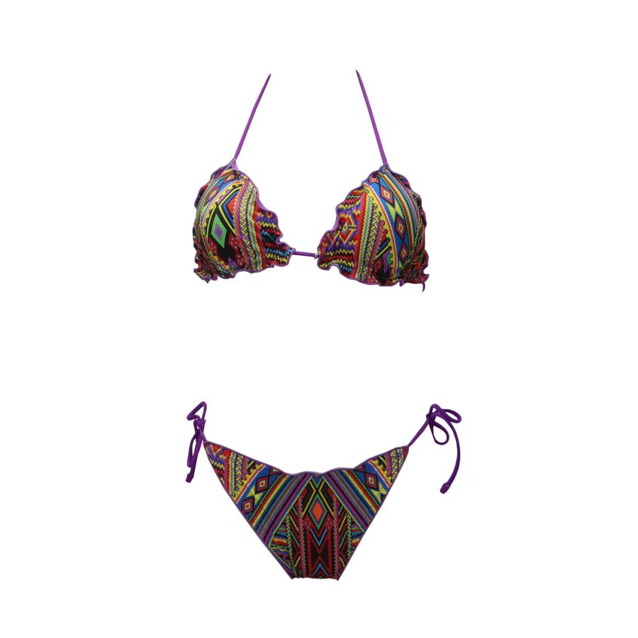 4giveness Costume TRIANGOLO E SLIP SBAMBOLATO Viola Multicolore 3