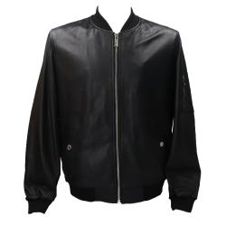Giubbotti REAL LEATHER BOMBER PANNES Nero
