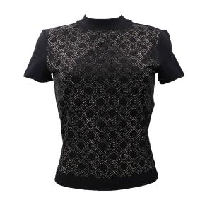 LOGO CHAIN ALL OVER T-SHIRT Nero