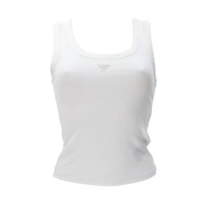 ECO TRIANGLE BLING RIBBED TANK Bianco