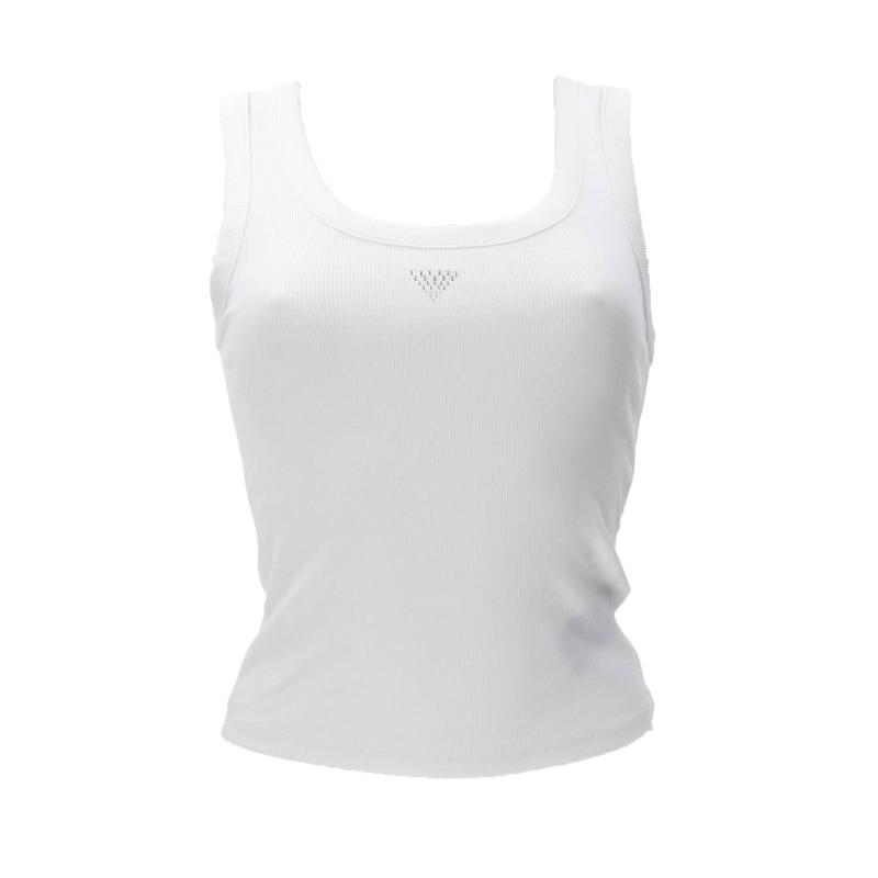 Canotte ECO TRIANGLE BLING RIBBED TANK Bianco