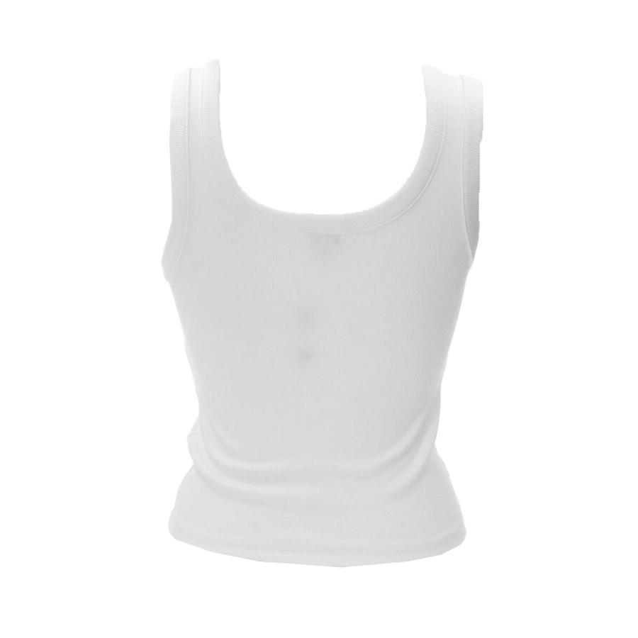 Guess Canotte ECO TRIANGLE BLING RIBBED TANK Bianco 3
