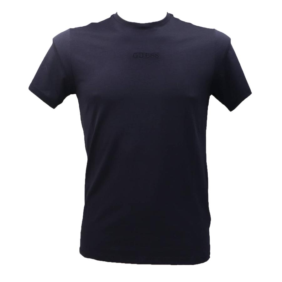 Guess T-shirt LOGO RICAMATO  SLIM Blu 1