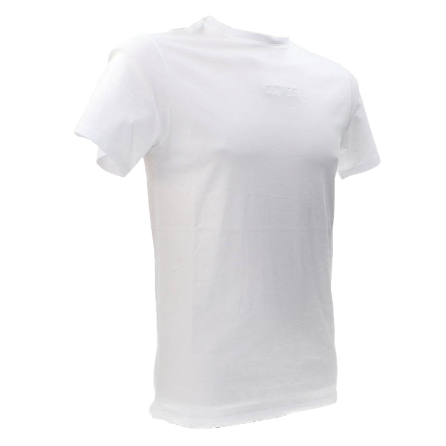 Guess T-shirt LOGO RICAMATO  SLIM Bianco 2