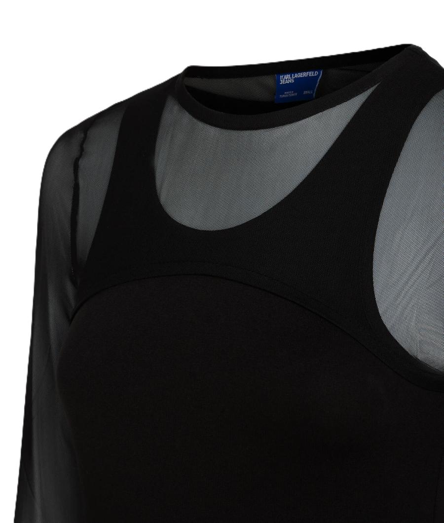 Karl Lagerfeld Vestiti FITTED MESH MINI DRESS 245J1306 Nero 2