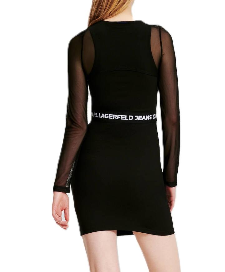 Karl Lagerfeld Vestiti FITTED MESH MINI DRESS 245J1306 Nero 3