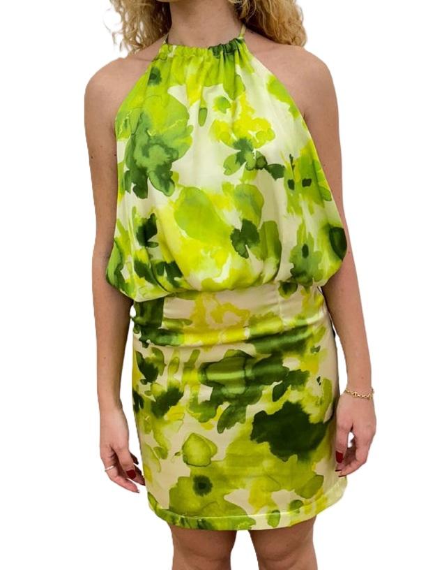 Jaycì Vestiti ABITO RASO STAMPATO 91301 Verde 1