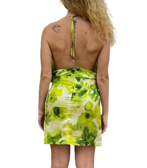 Jaycì Vestiti ABITO RASO STAMPATO 91301 Verde 3