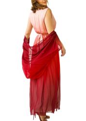 Vestiti L012 ABITO LUNGO SFUMATO MISTO SETA Rosso Multicolore