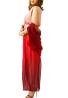 Vestiti L012 ABITO LUNGO SFUMATO MISTO SETA Rosso Multicolore