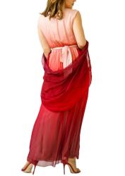 Vestiti L012 ABITO LUNGO SFUMATO MISTO SETA Rosso Multicolore