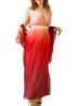 Vestiti L012 ABITO LUNGO SFUMATO MISTO SETA Rosso Multicolore