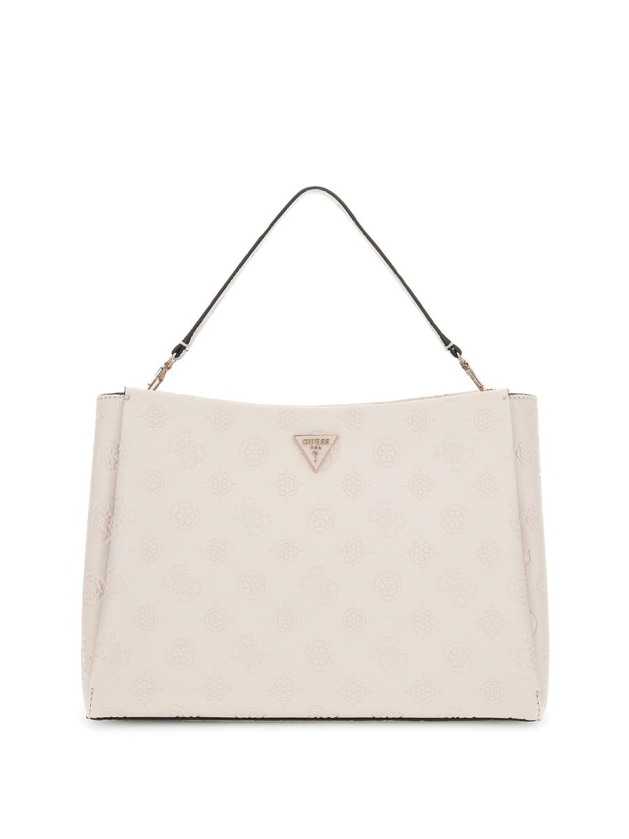 Guess Borse a mano TISHA LARGE GIRLFRIEND SATCHEL Rosa Crema 1