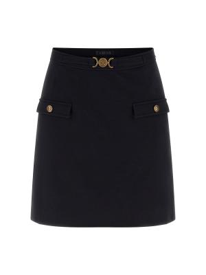 CHRISSY BELTED MINI SKIRT Nero