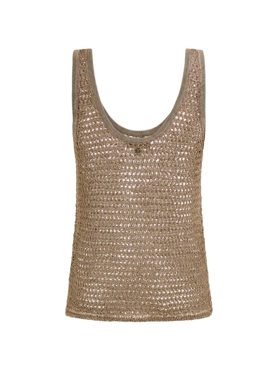 Guess Canotte SL SN OPEN STITCH AVA TANK Oro 1