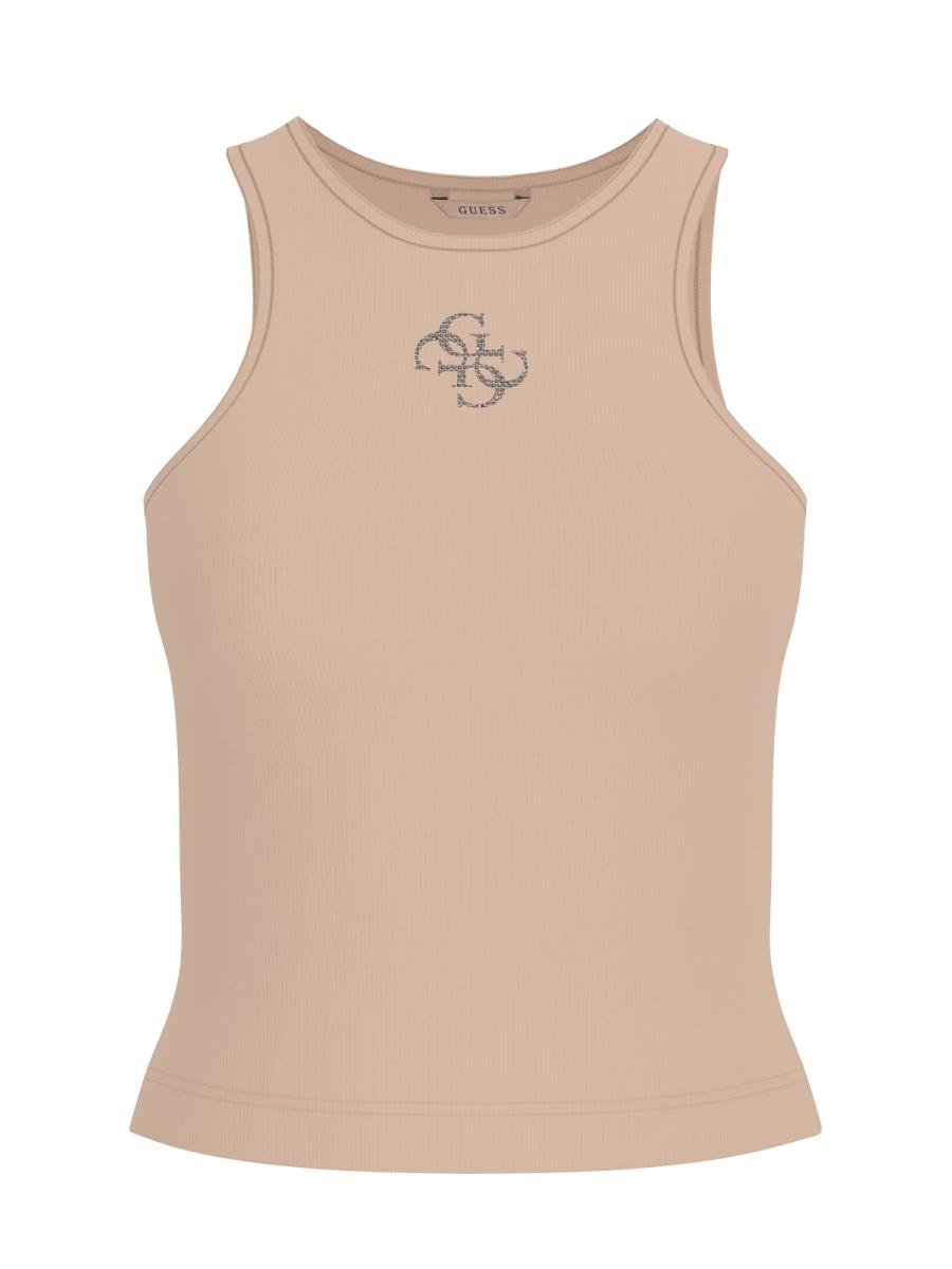 Guess Canotte NEW SL ROUND NK GUENDALINA TOP Beige 1