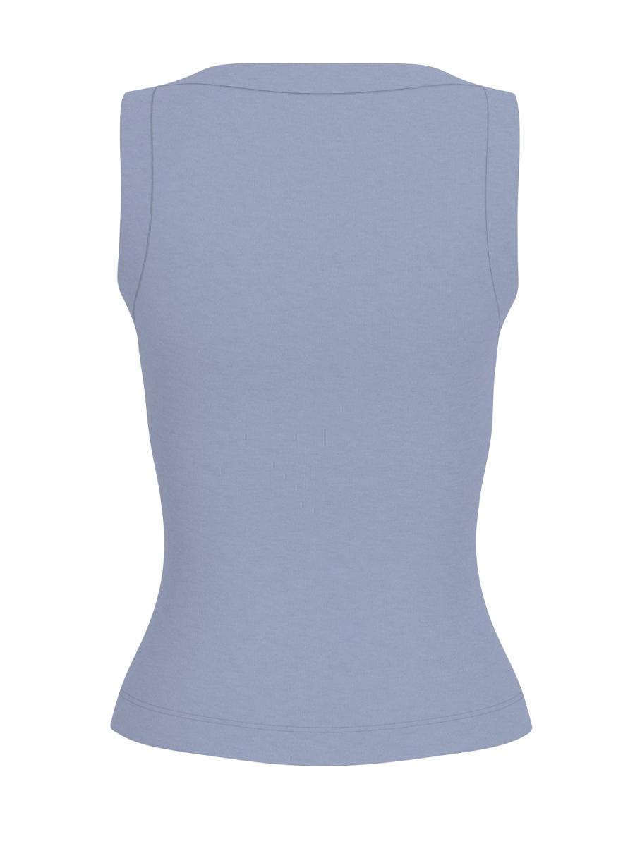 Guess Maglia TINA RIBS TANK TOP Azzurro 2