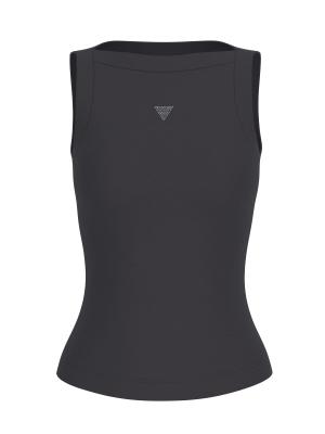 TINA RIBS TANK TOP Nero