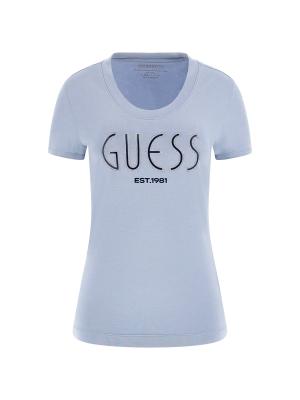 CN SS GUESS LOGO TEE Azzurro
