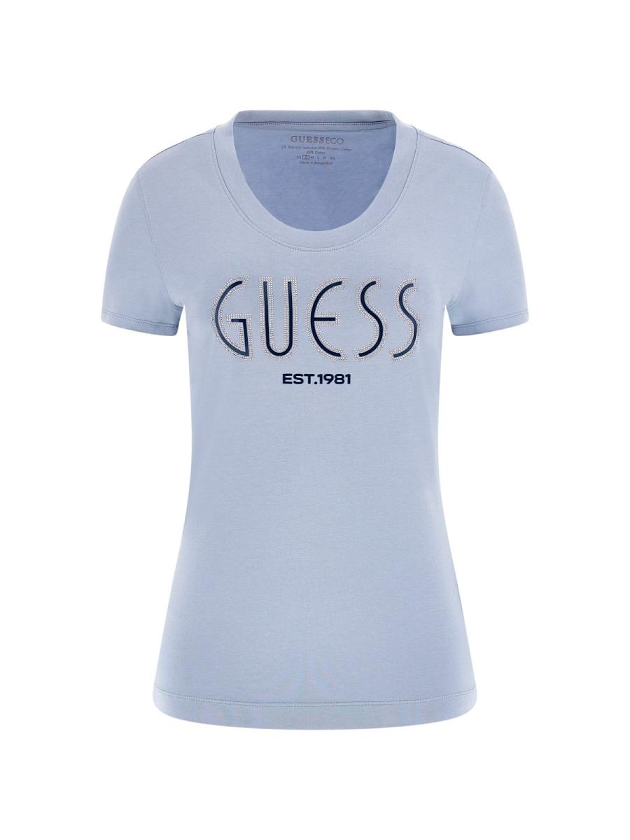 Guess T-shirt CN SS GUESS LOGO TEE Azzurro 1