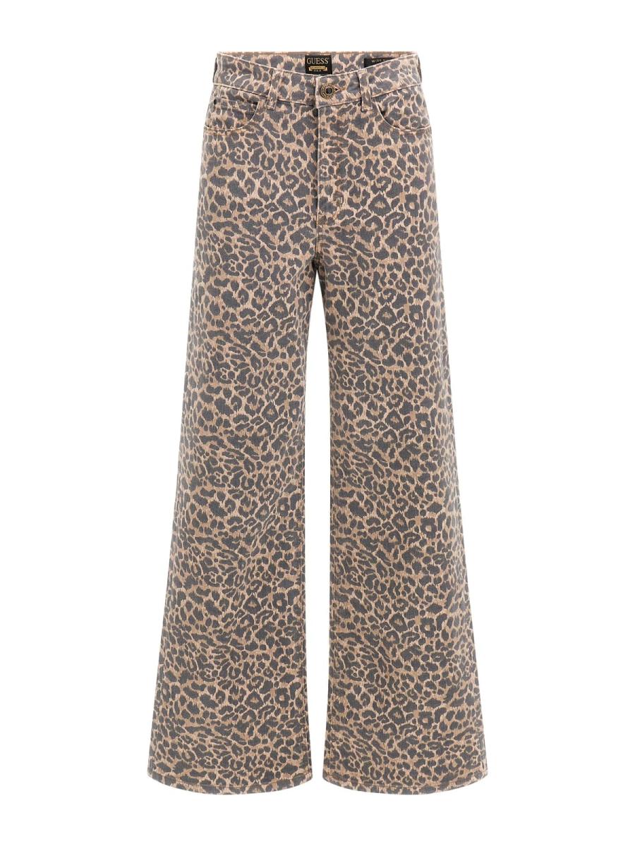 Guess Jeans WIDE LEG marrone animalier 1