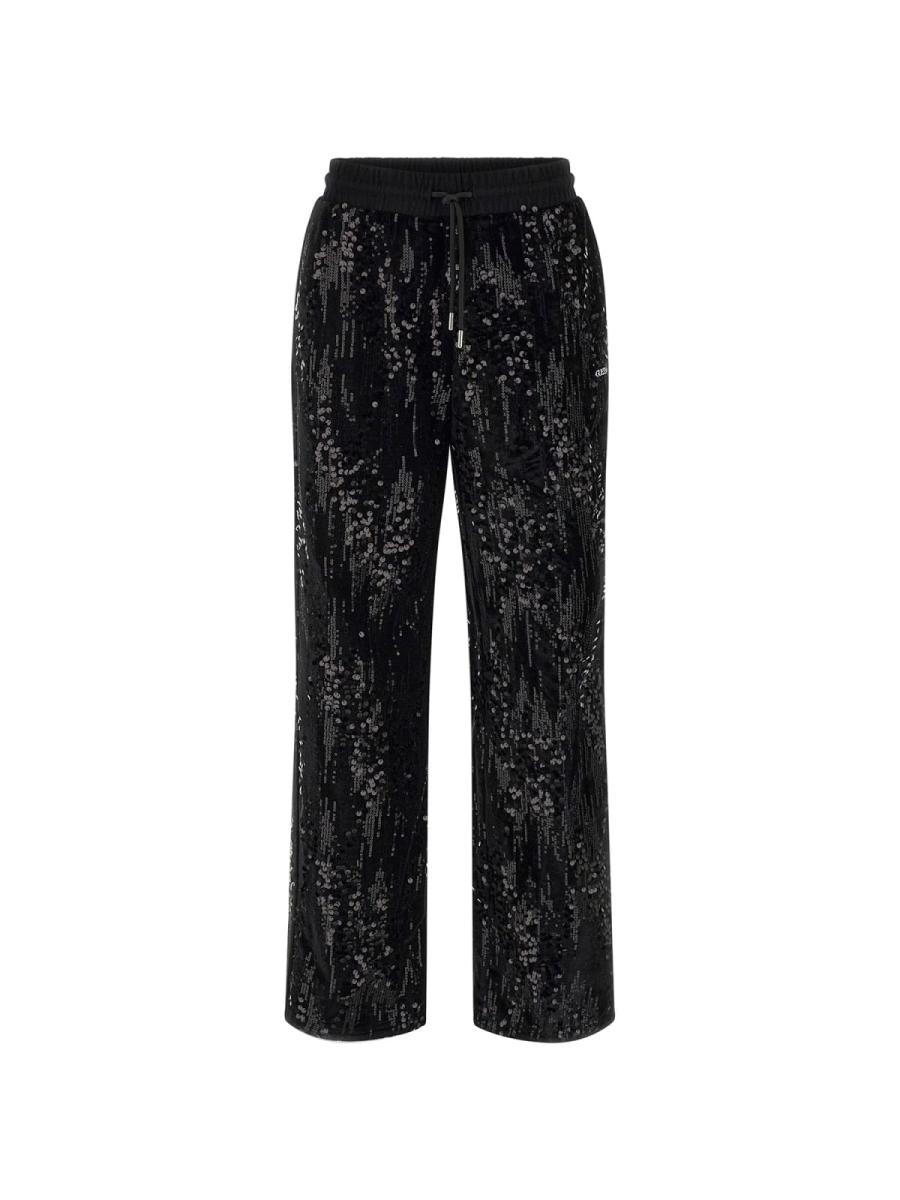 Guess Tute SEQUINS WIDE LEG PANTS Nero 1