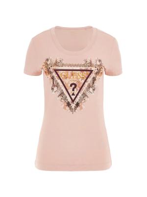 SS TRIANGLE FLOWERS TEE Rosa