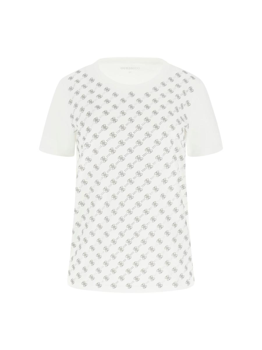 Guess T-shirt SS CN 4G ALLOVER TEE Bianco 1