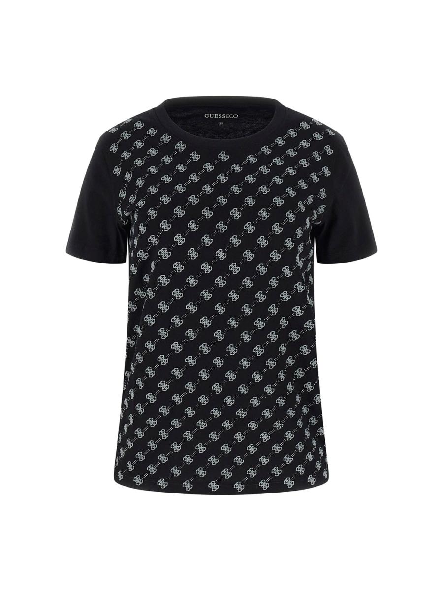 Guess T-shirt SS CN 4G ALLOVER TEE Nero 1