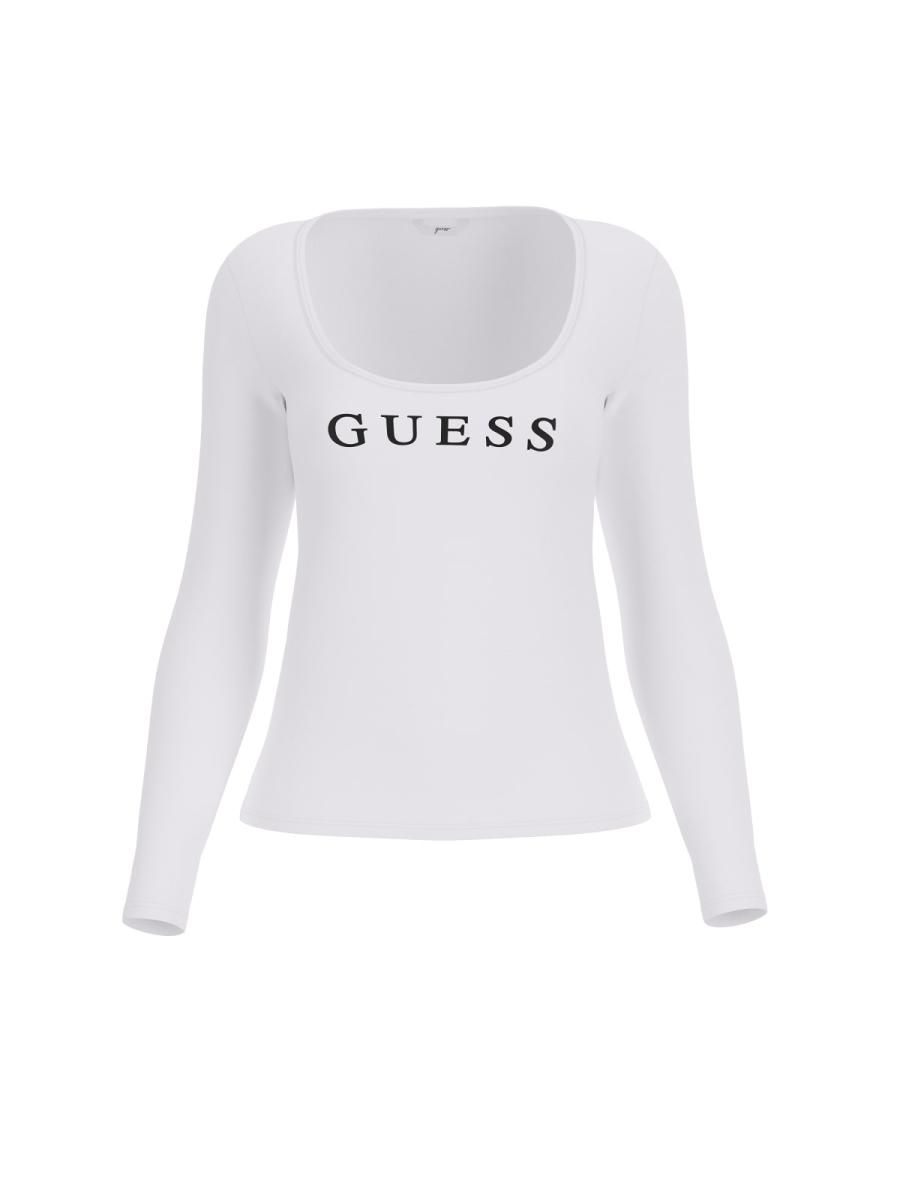 Guess T-shirt NEW CARRIE LS FITTED SHIRT Bianco 1