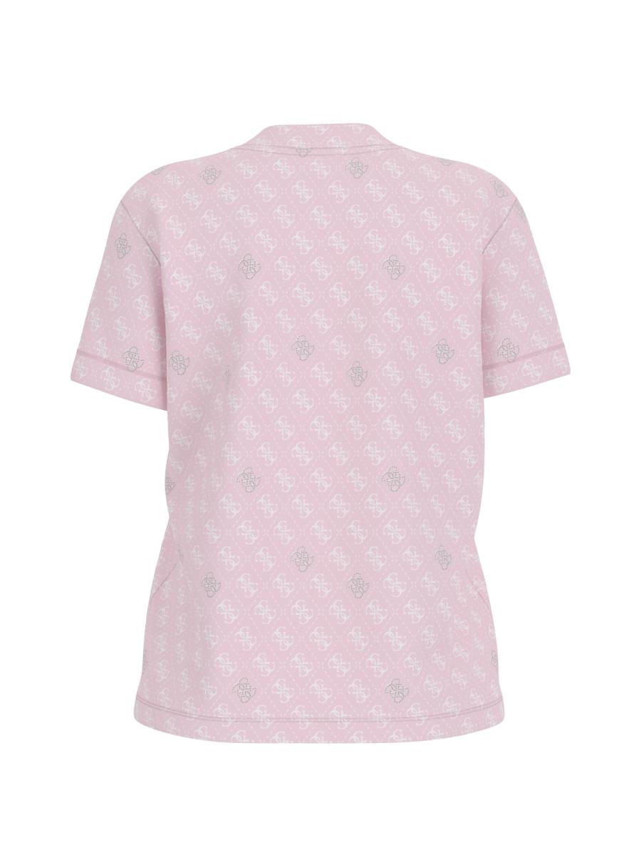 Guess T-shirt 4G RHOMBUS STUDS SS  Rosa 2