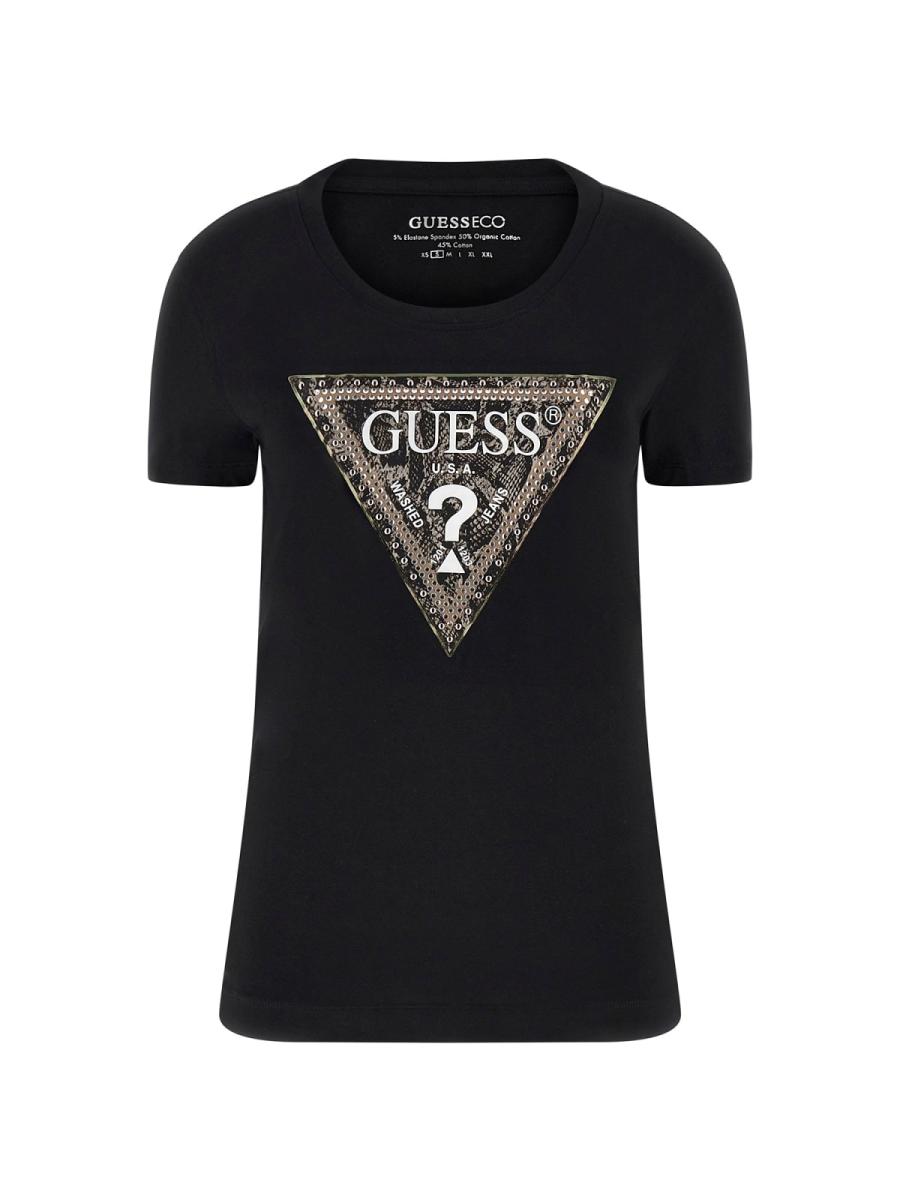 Guess T-shirt SS CN TRIANGLE PYTHON TEE Nero 1