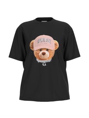 TEDDY BEAR HAT SS T-SHIRT Nero