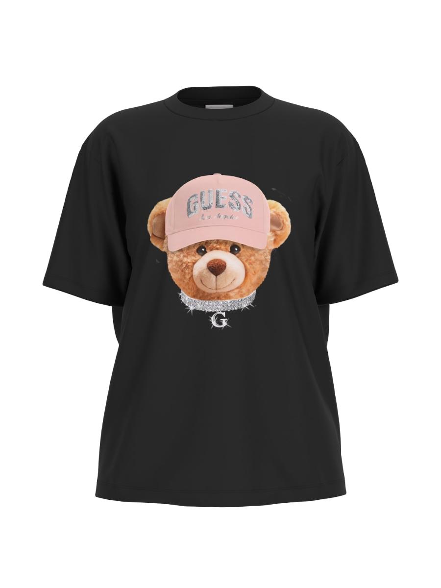 Guess T-shirt TEDDY BEAR HAT SS  Nero 1