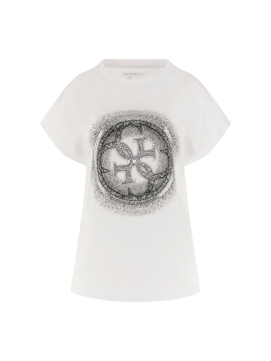Guess T-shirt CN SS 4G SHADED HOTFIX Bianco 1