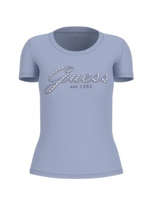 CN SS EMBRO SCRIPT LOGO TEE Azzurro