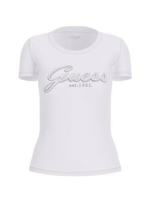 CN SS EMBRO SCRIPT LOGO TEE Bianco