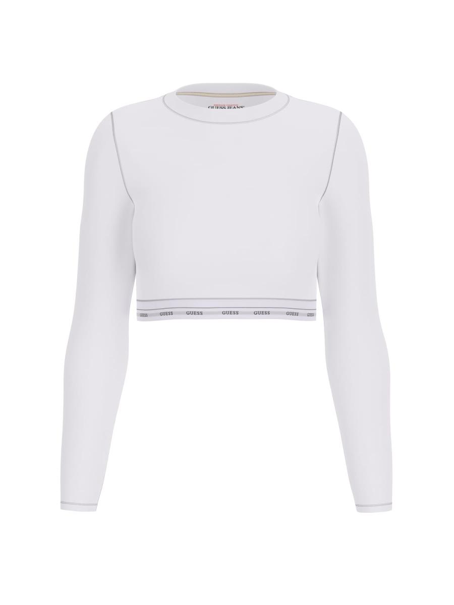 Guess T-shirt GJ LS CROP TOP Bianco 1