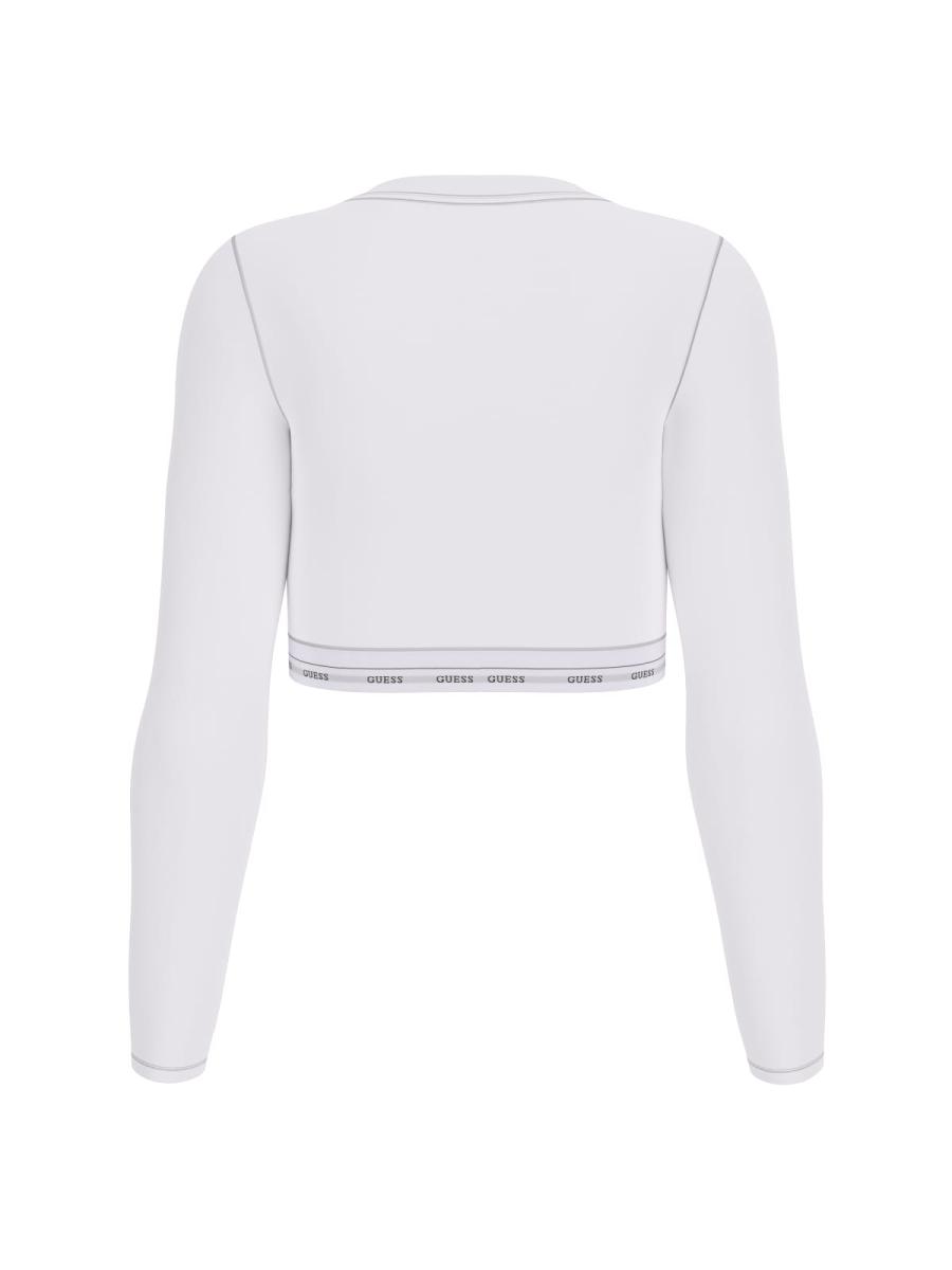 Guess T-shirt GJ LS CROP TOP Bianco 2