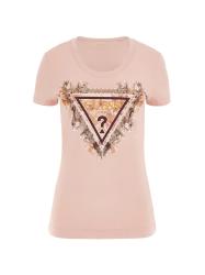 T-shirt SS TRIANGLE FLOWERS TEE Rosa